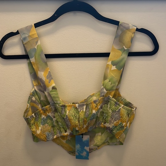 Cider Floral Corset Cropped Tank size S - Picture 4 of 5